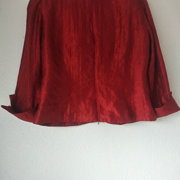 J.R. Nites by Carol Lin Red Blouse women's size 14 - Picture 7 of 16